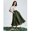 image:imageScarlet Darkness Women Renaissance Long Skirt A Line Layered Maxi SkirtsOlive Green