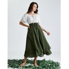 image:imageScarlet Darkness Women Renaissance Long Skirt A Line Layered Maxi SkirtsOlive Green