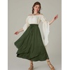 image:imageScarlet Darkness Women Renaissance Long Skirt A Line Layered Maxi SkirtsOlive Green