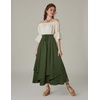 image:imageScarlet Darkness Women Renaissance Long Skirt A Line Layered Maxi SkirtsOlive Green