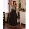 image:imageScarlet Darkness Women Renaissance Maxi Skirt Victorian Flowy Long SkirtsBlack