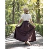 image:imageScarlet Darkness Women Renaissance Maxi Skirt Victorian Flowy Long SkirtsDark Brown