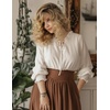 image:imageScarlet Darkness Women Renaissance Maxi Skirt Victorian Flowy Long SkirtsDeep Brown