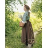 image:imageScarlet Darkness Women Renaissance Maxi Skirt Victorian Flowy Long SkirtsDeep Brown