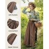 image:imageScarlet Darkness Women Renaissance Maxi Skirt Victorian Flowy Long SkirtsDeep Brown
