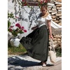 image:imageScarlet Darkness Women Renaissance Maxi Skirt Victorian Flowy Long SkirtsDeep Green