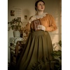 image:imageScarlet Darkness Women Renaissance Maxi Skirt Victorian Flowy Long SkirtsOlive Green