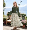 image:imageScarlet Darkness Women Renaissance Peasant Shirt Bell Sleeve Pirate TopDark Olive Green