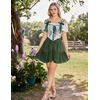 image:imageScarlet Darkness Women Renaissance Pirate Flowy Mini Skirts with ShortsOlive Green