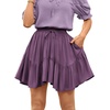 image:imageScarlet Darkness Women Renaissance Pirate Flowy Mini Skirts with ShortsPurple