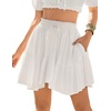 image:imageScarlet Darkness Women Renaissance Pirate Flowy Mini Skirts with ShortsWhite