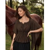 image:imageScarlet Darkness Women Renaissance Shirt Off Shoulder Bell Sleeve TopsBrown