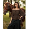 image:imageScarlet Darkness Women Renaissance Shirt Off Shoulder Bell Sleeve TopsBrown