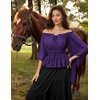 image:imageScarlet Darkness Women Renaissance Shirt Off Shoulder Bell Sleeve TopsDark Purple