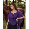 image:imageScarlet Darkness Women Renaissance Shirt Off Shoulder Bell Sleeve TopsDark Purple