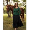 image:imageScarlet Darkness Women Renaissance Shirt Off Shoulder Bell Sleeve TopsGreen