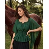 image:imageScarlet Darkness Women Renaissance Shirt Off Shoulder Bell Sleeve TopsGreen