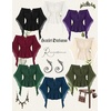 image:imageScarlet Darkness Women Renaissance Shirt Off Shoulder Bell Sleeve TopsGreen