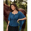 image:imageScarlet Darkness Women Renaissance Shirt Off Shoulder Bell Sleeve TopsNavy Blue