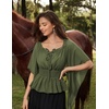 image:imageScarlet Darkness Women Renaissance Shirt Off Shoulder Bell Sleeve TopsOlive Green