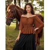 image:imageScarlet Darkness Women Renaissance Shirt Off Shoulder Bell Sleeve TopsRust