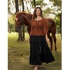 image:imageScarlet Darkness Women Renaissance Shirt Off Shoulder Bell Sleeve TopsRust
