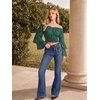 image:imageScarlet Darkness Women Renaissance Shirt Off Shoulder Bell Sleeve TopsVerdant Green
