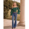 image:imageScarlet Darkness Women Renaissance Shirt Off Shoulder Bell Sleeve TopsVerdant Green