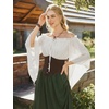 image:imageScarlet Darkness Women Renaissance Shirt Off Shoulder Bell Sleeve TopsWhite