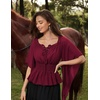 image:imageScarlet Darkness Women Renaissance Shirt Off Shoulder Bell Sleeve TopsWine