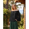 image:imageScarlet Darkness Women Renaissance Shirt Off Shoulder Pirate TopsBlack