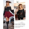 image:imageScarlet Darkness Women Renaissance Shirt Off Shoulder Pirate TopsBlack