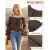 image:imageScarlet Darkness Women Renaissance Shirt Off Shoulder Pirate TopsCoffee