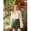 image:imageScarlet Darkness Women Renaissance Shirt Off Shoulder Pirate TopsOyster White