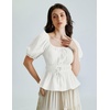 image:imageScarlet Darkness Women Renaissance Shirt Puff Sleeve Square Neck Peasant Pirate Blouse
