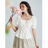 image:imageScarlet Darkness Women Renaissance Shirt Puff Sleeve Square Neck Peasant Pirate Blouse