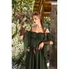 image:imageScarlet Darkness Womens Corset Waist Renaissance Fairycore Costume DressArmy Green