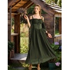 image:imageScarlet Darkness Womens Corset Waist Renaissance Fairycore Costume DressArmy Green