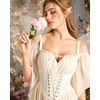 image:imageScarlet Darkness Womens Corset Waist Renaissance Fairycore Costume DressOyster White