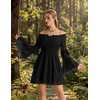image:imageScarlet Darkness Womens Renaissance Off Shoulder Long Sleeve Mini DressBlack