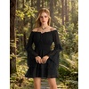 image:imageScarlet Darkness Womens Renaissance Off Shoulder Long Sleeve Mini DressBlack