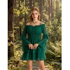 image:imageScarlet Darkness Womens Renaissance Off Shoulder Long Sleeve Mini DressEmerald Green