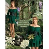 image:imageScarlet Darkness Womens Renaissance Off Shoulder Long Sleeve Mini DressEmerald Green