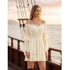 image:imageScarlet Darkness Womens Renaissance Off Shoulder Long Sleeve Mini DressIvory White