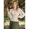 image:imageScarlet Darkness Womens Renaissance Peasant Blouse Lace Off Shoulder TopsApricot
