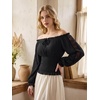image:imageScarlet Darkness Womens Renaissance Peasant Blouse Lace Off Shoulder TopsBlack