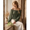 image:imageScarlet Darkness Womens Renaissance Peasant Blouse Lace Off Shoulder TopsEden Green