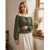 image:imageScarlet Darkness Womens Renaissance Peasant Blouse Lace Off Shoulder TopsEden Green