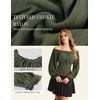 image:imageScarlet Darkness Womens Renaissance Peasant Blouse Lace Off Shoulder TopsEden Green