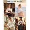 image:imageScarlet Darkness Womens Renaissance Peasant Blouse Lace Off Shoulder TopsIvory White